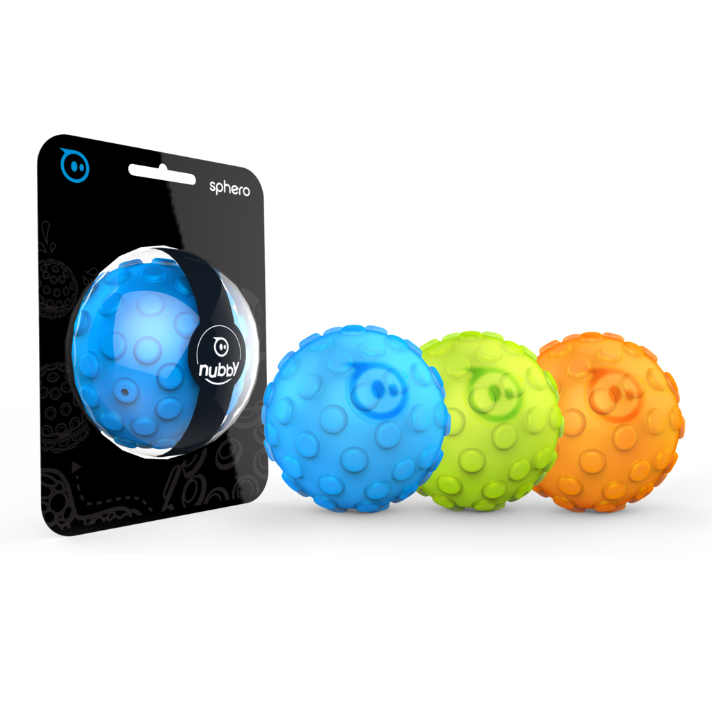 Explore the elements with a custom Nubby Cover for Sphero. Nubby Covers shield Sphero from scratches and scuffs – plus they give your round robot all-terrain traction. Choose from three vibrant colors – or go all out and get one of each!

Sphero Nubby covers work with all Sphero versions.
